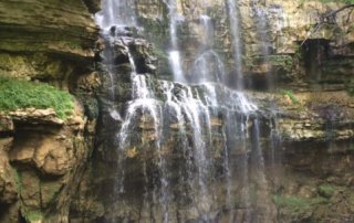 Virgin Falls, water cascading down rock