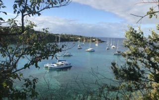 View of Water Island boats docked offshore