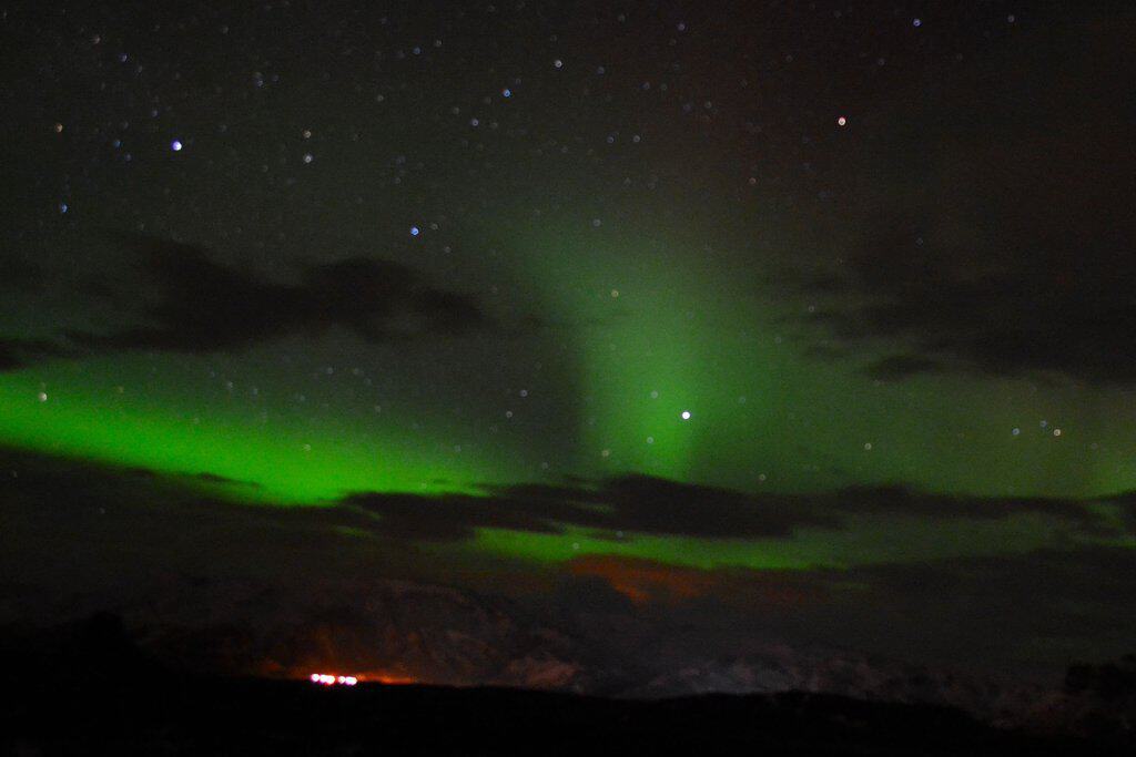 Green Northern Lights in Iceland