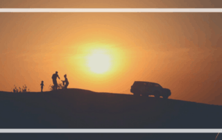 Desert Safari Dubai Sunset golden sky