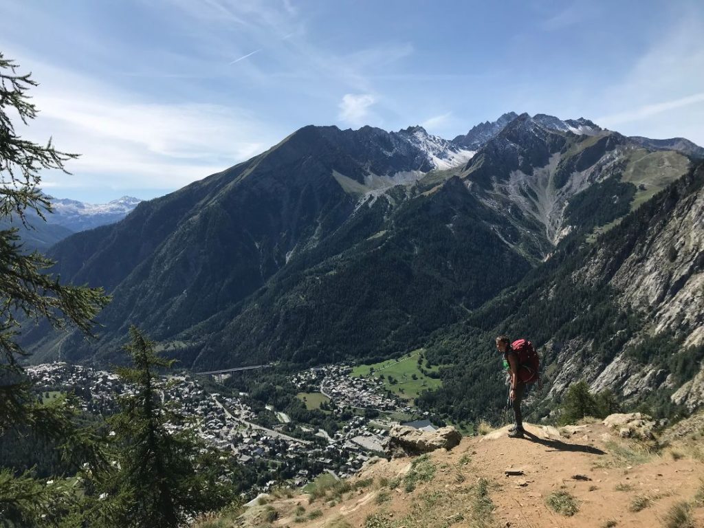View while backpacking the Tour du Mont Blanc