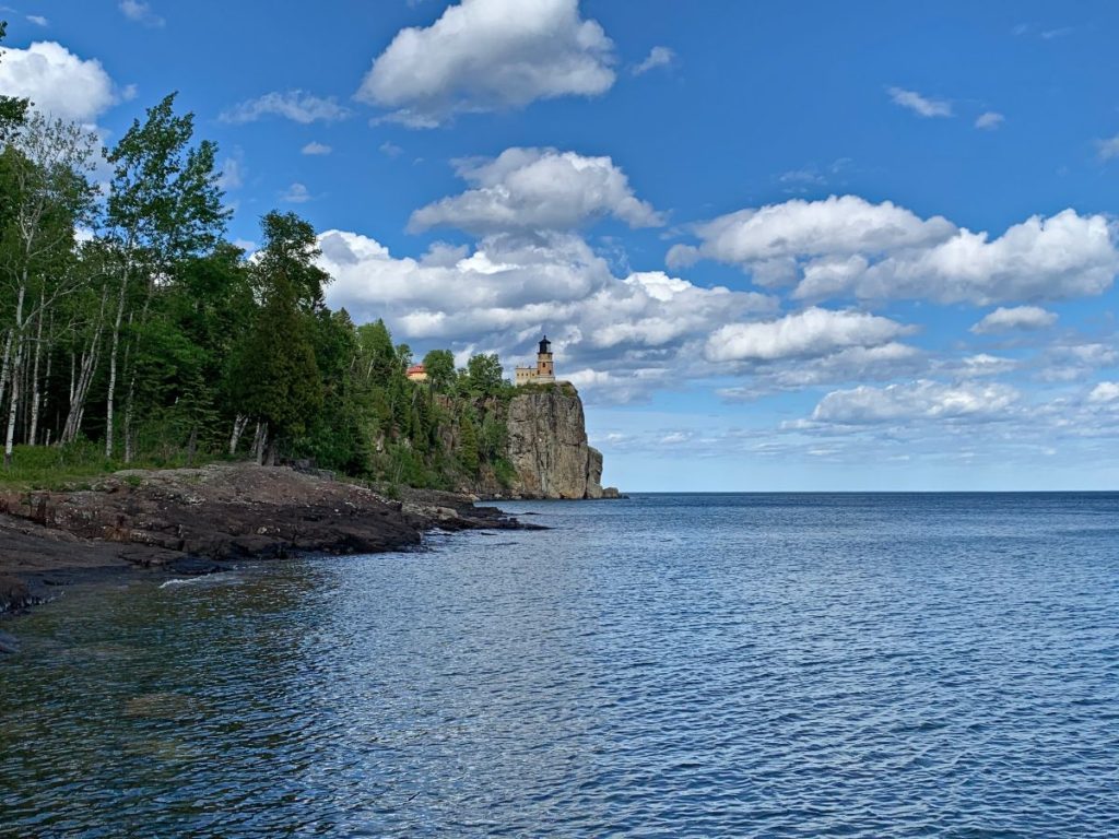 Split Rock Lighthouse and lakeside bluffs