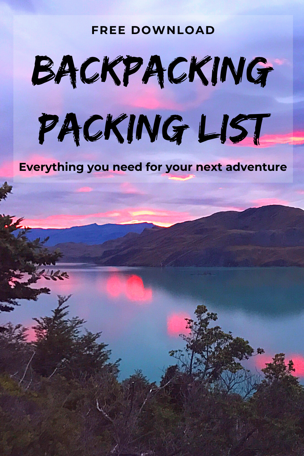 Awesome packing list for backpackers pin