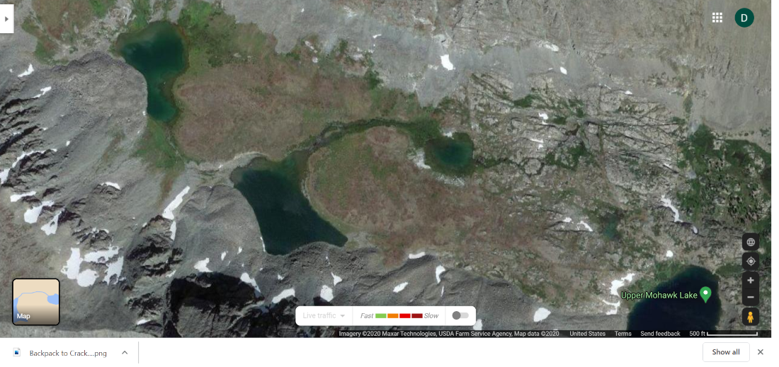 Mohawk Lakes Trail Google Satellite