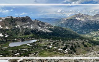 breast pump while backpacking featured image alpine lake and mountains