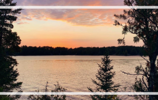 sunset from a voyageurs national park island