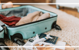 Packing list for baby travel header open suitcase