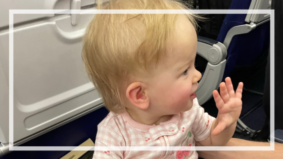 toddler on plane