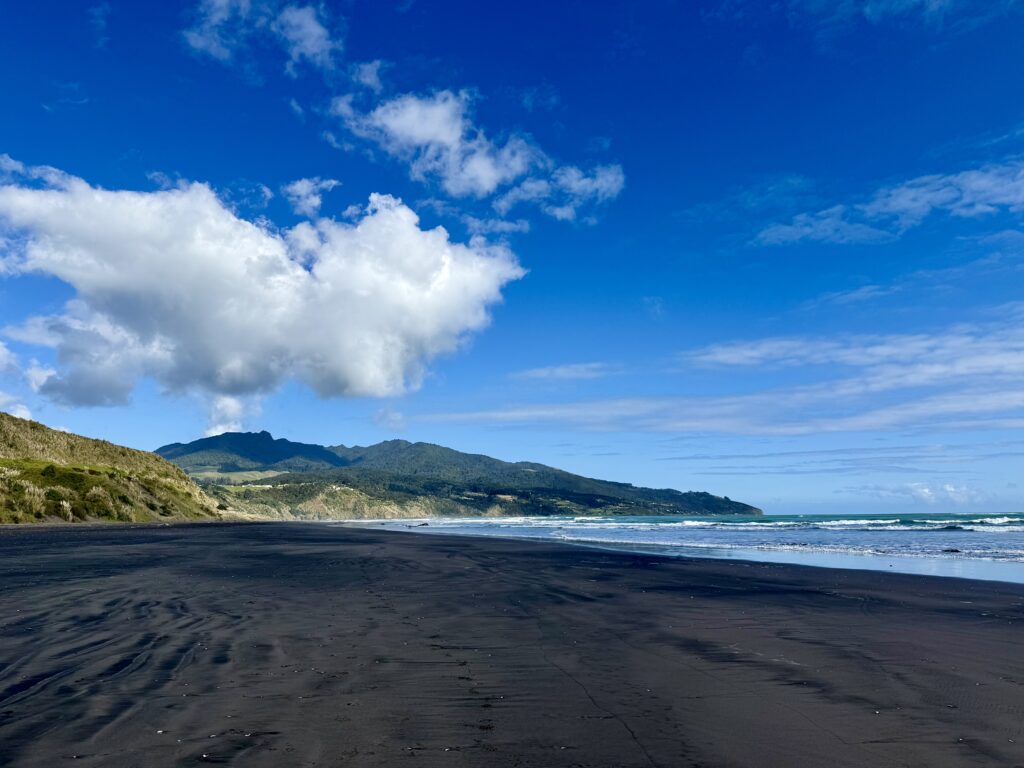 Raglan Ngarunui black sand beach